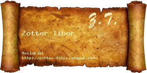 Zotter Tibor névjegykártya
